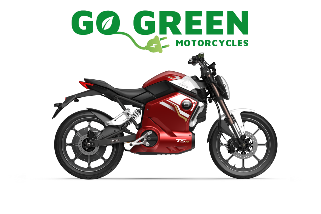 Super soco TSX withgo green motorcycles logo